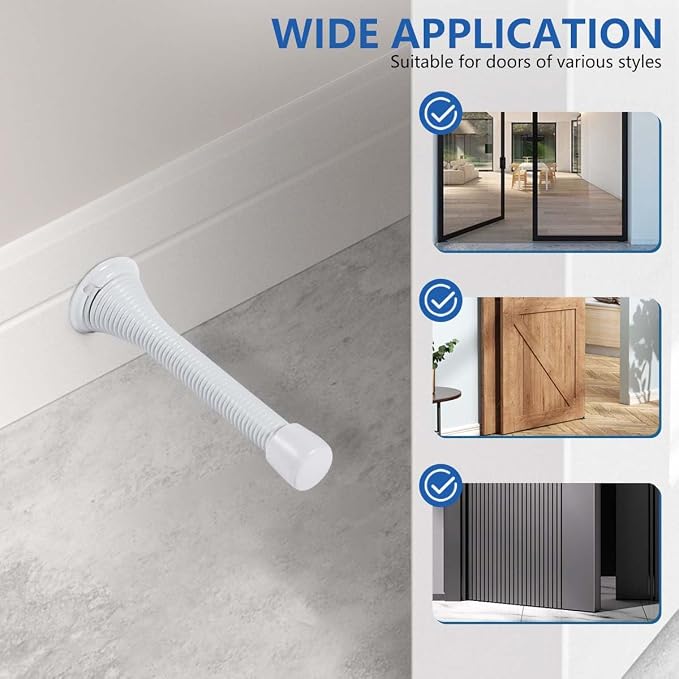 KISEER 24 Pack Spring Door Stops 3 1/4 Inch Flexible Heavy Duty Spring Door - Image 5
