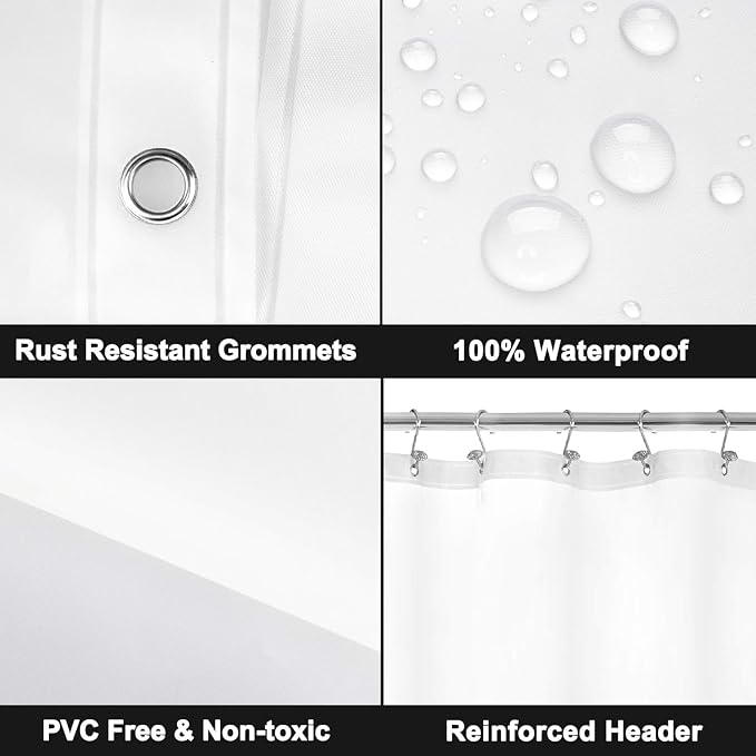 Barossa Design Super Long Shower Curtain Liner - Image 5