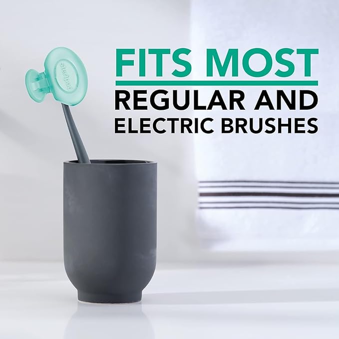 Steripod Clip-On Toothbrush Protectors, Peppermint Scent, Keeps Toothbrush Clean - Image 2