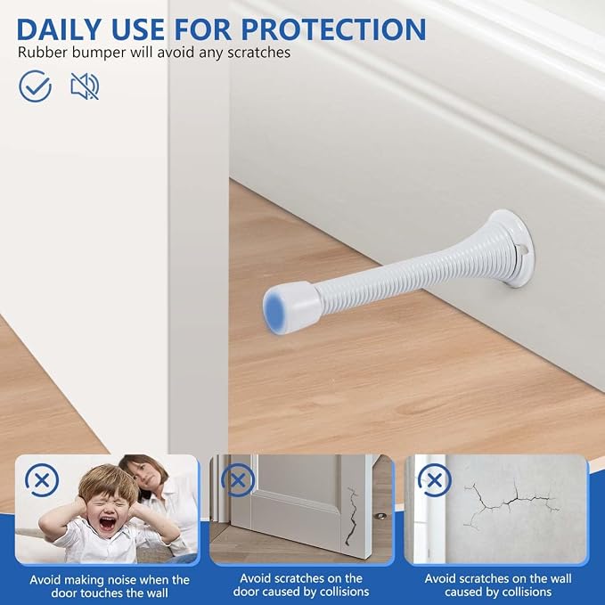 KISEER 24 Pack Spring Door Stops 3 1/4 Inch Flexible Heavy Duty Spring Door - Image 4