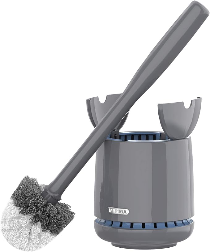 MR.SIGA Toilet Bowl Brush and Holder, Sturdy Long Handle, 1 Pack | Automatic by MRSIGA