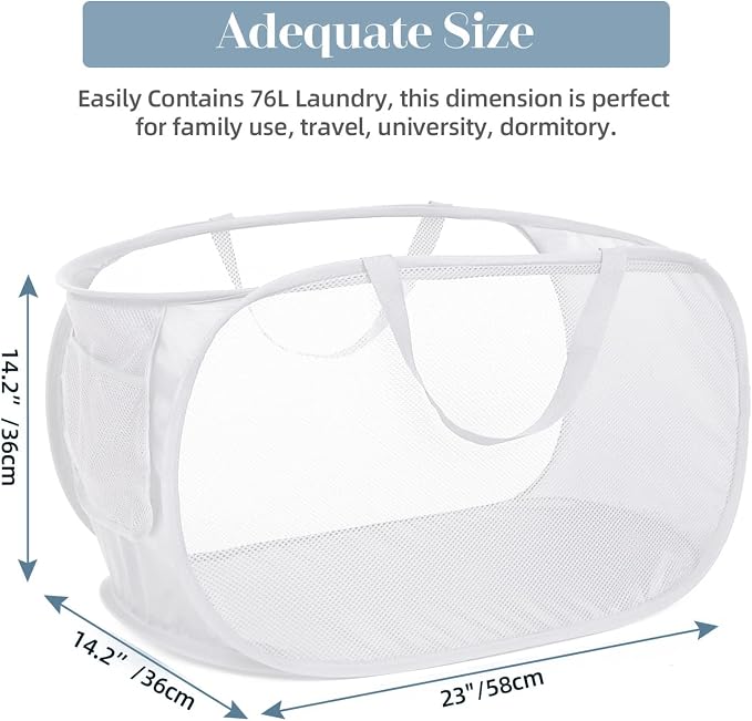 2 Pcs Durable Collapsible Laundry Baskets - Image 5