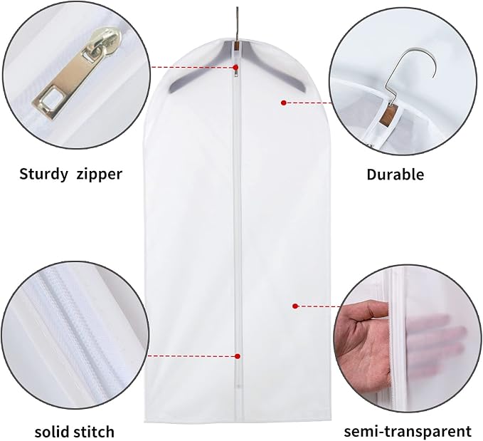 MsKitchen 12 Pack Shirt Garment Bags - Image 4