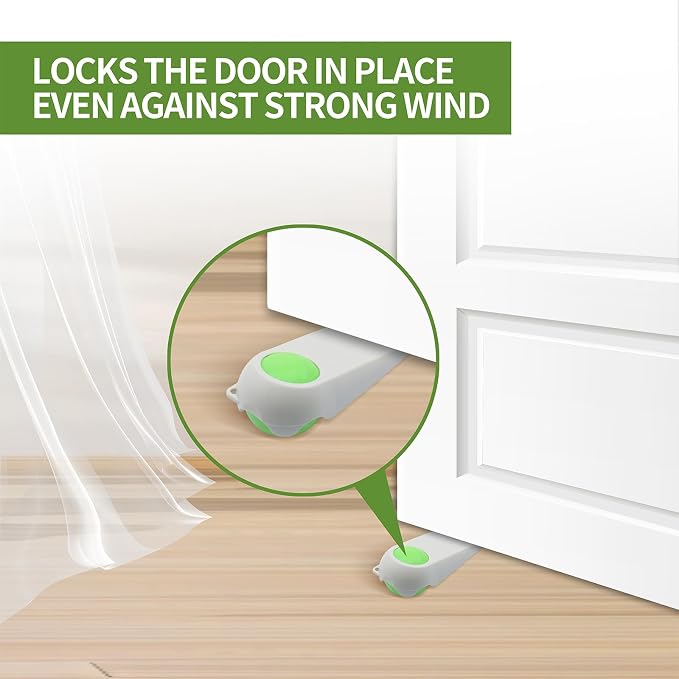 Door Stoppers for Bottom of Door, 2 Pack 5", Rubber Door Stopper Wedges - Image 6
