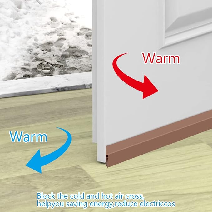 Ainiv Door Draft Stopper Under Door Seal, Adhesive Under Door Sweep Weather - Image 6