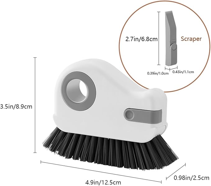 Groove Cleaning Brush 2 in 1 Grout Cleaner Tool Grip Brush Hard Bristle Crevice - Image 7