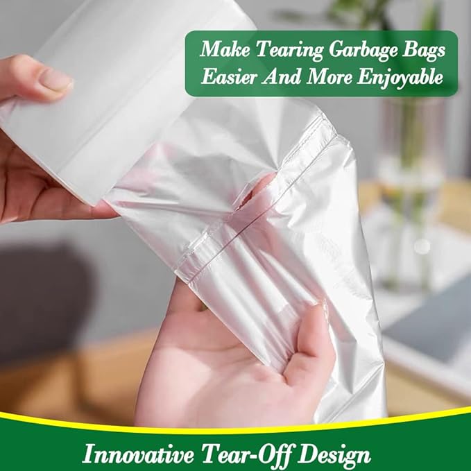 Hommaly 2 Gallon 200 pcs Small Clear Trash Bags, Strong 1.8 Gallon Garbage Bags - Image 3