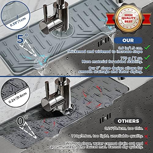 2 Pcs Silicone Faucet Handle Drip Catcher Tray, 2 in 1 Dish Soap Sponge Holder - Image 4