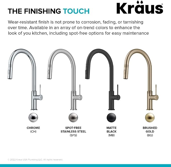 KRAUS Oletto Modern Industrial Pull-Down Single Handle Kitchen Faucet in Spot - Image 15