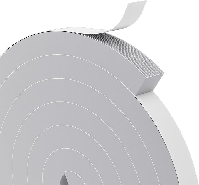 1" x 1" EVA Foam Weather Stripping Tape, 6.5FT Self-Adhesive Foam Seal Strip by Bantie