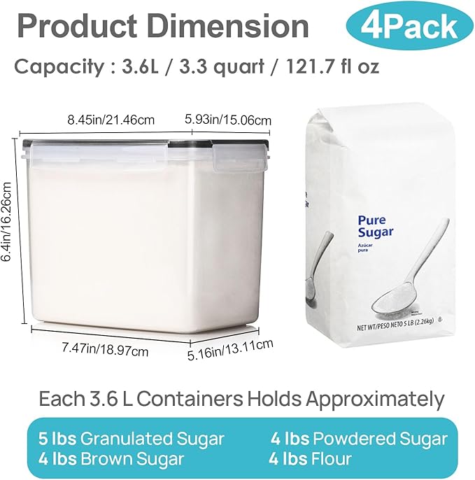 Vtopmart 3.6L Food Storage Containers, BPA Free, Food Grade Material, - Image 2