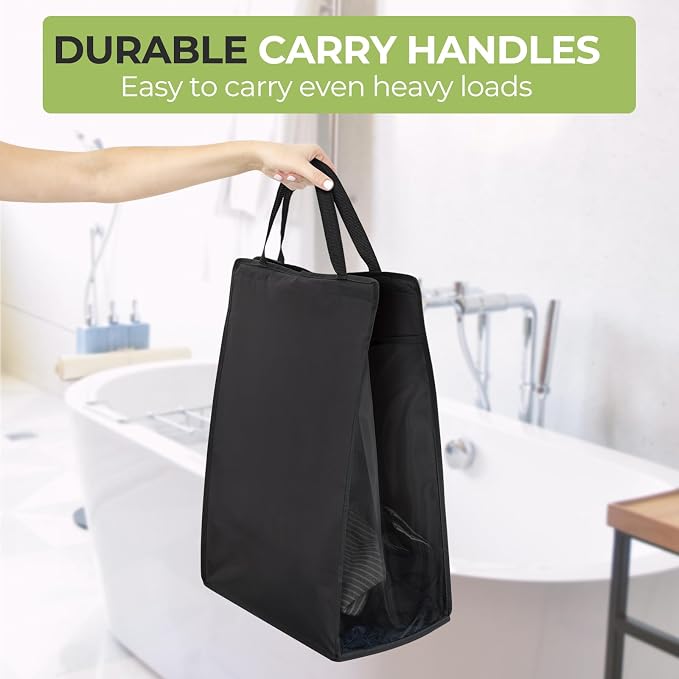 FENTEC 1 Pack Black Hanging Laundry Hamper，Laundry Hamper Bag - Image 6