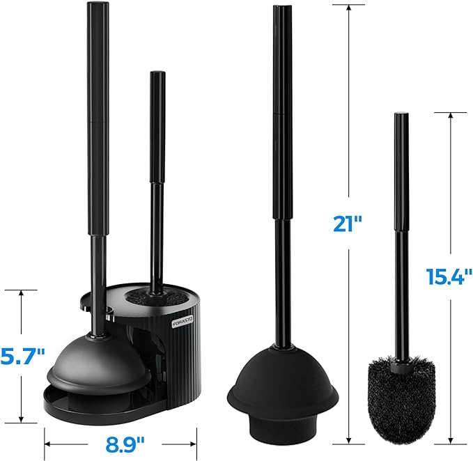 FORASTO 2in1 Toilet Brush and Plunger Set - Image 6