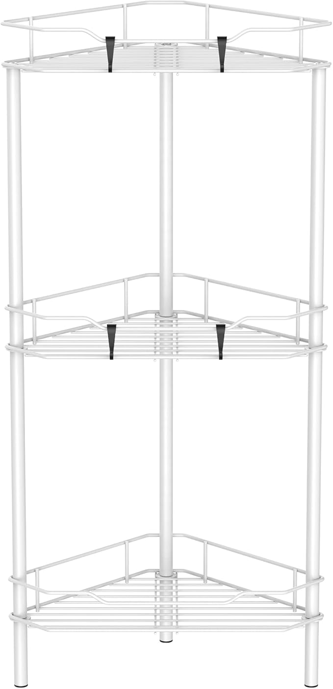 HuggieGems Metal Floor Standing Corner Shower Caddy, 3 Tier by HuggieGems