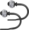 USFOOK Black Curtain Holdbacks, Decorative Drapery Tiebacks, 2 Pack/1 Pair | by USFOOK