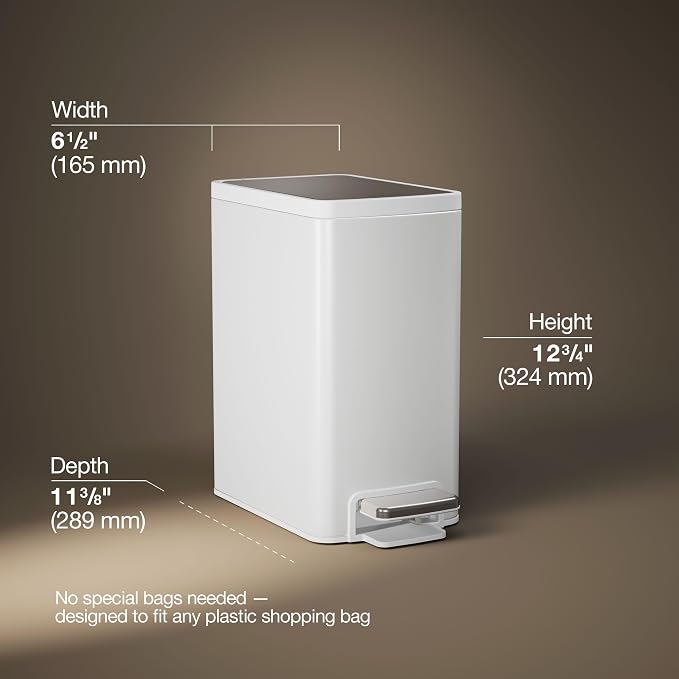 Kohler 6 Liter Stainless Steel Step Trash Can - Image 3