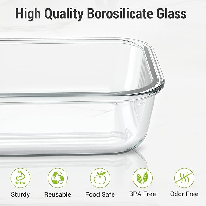 Dealusy 10 Sets 36 oz & 12 oz Glass Food Storage Containers - Image 3