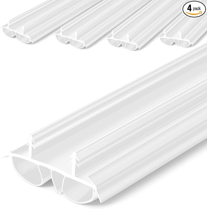 Pushglossy 4 Pcs 36" Kerf Door Sweep Double Bubble Kerf White | 1-3/4" Wide by Pushglossy