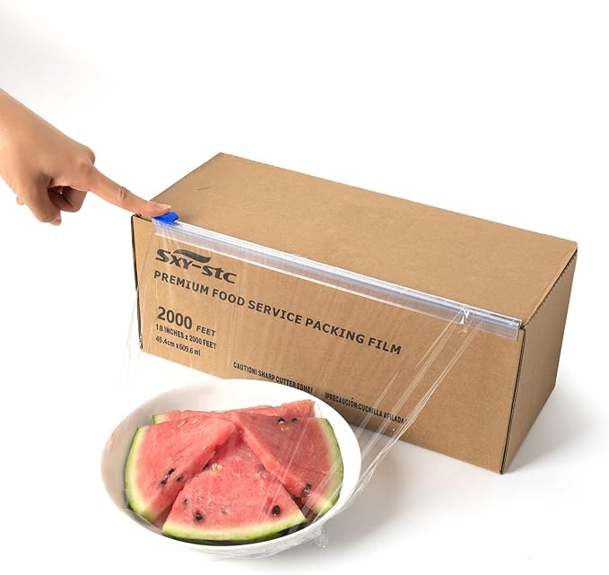 Plastic Food Wrap With Slide Cutter 18"Wide 2000Feet Long 3000 Square Feet Home - Image 2