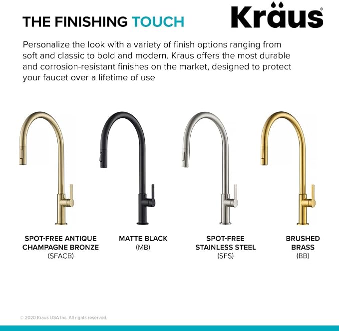 KRAUS Oletto High-Arc Single Handle Pull-Down Kitchen Faucet in Matte Black - Image 13
