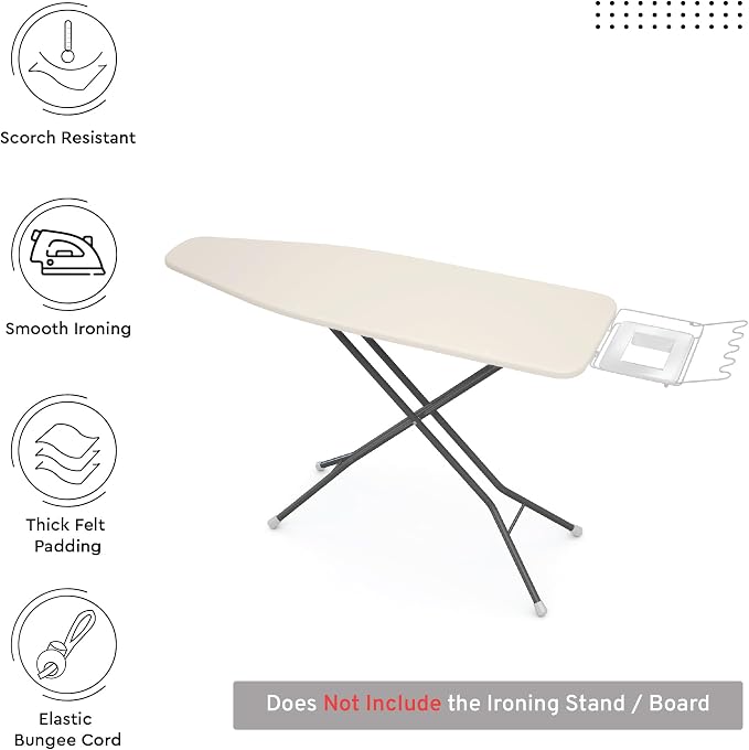 Encasa XO Ironing Board Cover and Pad, Medium 42"x14" - Image 2