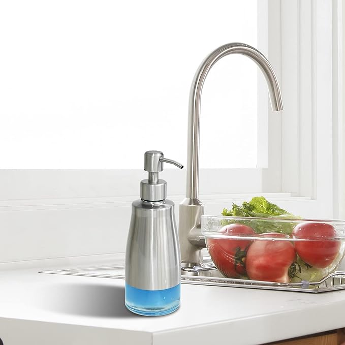 AUMIO 2-Pack Hand Soap Dispenser Set, Stainless Steel Case - Image 6