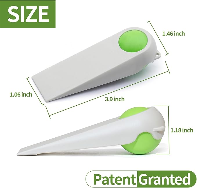 Door Stoppers for Bottom of Door, 2-Combo Pack Beige and Green | Magic Ball - Image 2