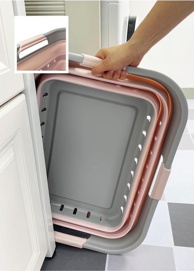 SAMMART 42 Collapsible Plastic Laundry Basket, Foldable Pop Up Storage - Image 7