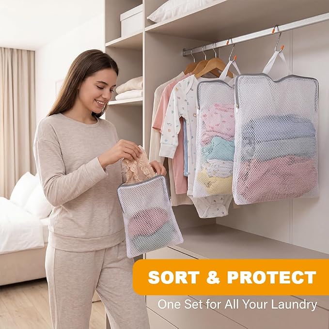 3 Pcs Mesh Hanging Laundry Bags - Image 5