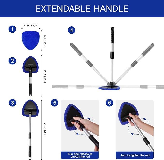 Qydipclin 7pcs Windshield Cleaner Tool Car Window Cleaning Wash Kit - Image 4