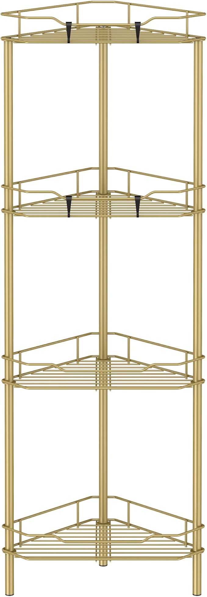 HuggieGems Metal Floor Standing Corner Shower Caddy, 4 Tier by HuggieGems