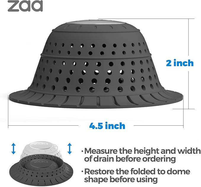 Shower Drain Hair Catcher Bathtub Drain Cover Strainer Protector | Black - Image 6