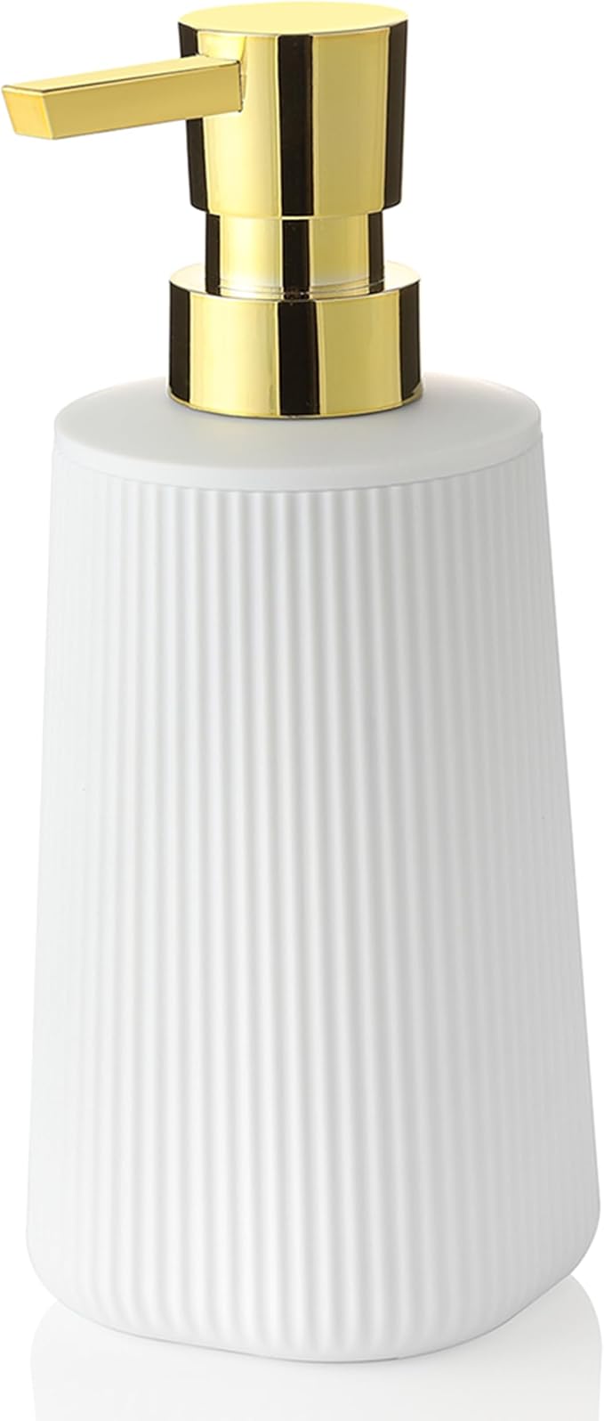 YAUKPH Small Soap Dispenser for Bathroom and Kitchen Matte White and Gold | by KellyHome