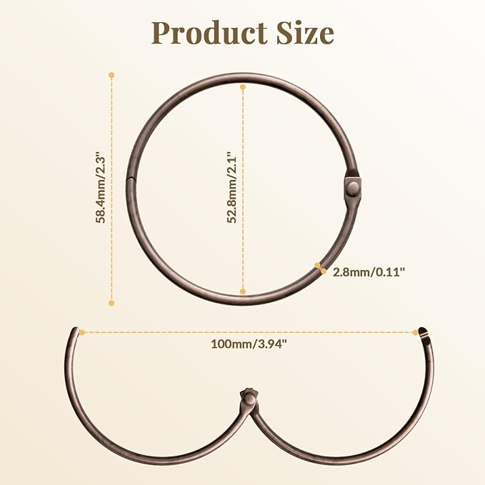 Bathway Shower Curtain Rings, Bronze Shower Curtain Hooks 12 Pcs Anti-Drop - Image 5