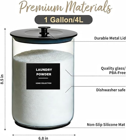 1 Gallon Glass Laundry Detergent Dispenser-Laundry Room Organization-Black - Image 2