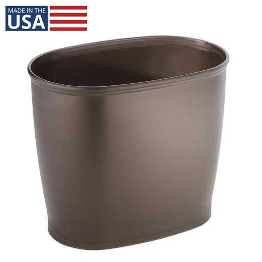 iDesign Slim Plastic Bathroom Trash Can, Bronze | Small Garbage Bin, - Image 2