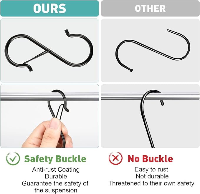 60 Pcs S Hooks for Hanging Heavy Duty, Metal S Hook - Image 5