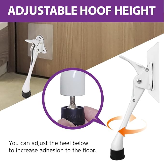 HASHI 6 Inch Kickdown Door Stopper No Drilling, Hands-Free Foot Operated Door - Image 8