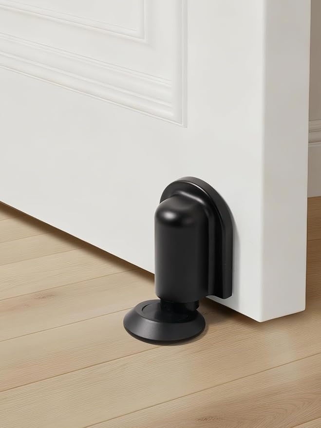 4 Pack Black Door Stopper Magnetic Door Cathc Matte Black Floor Mounted Door - Image 3