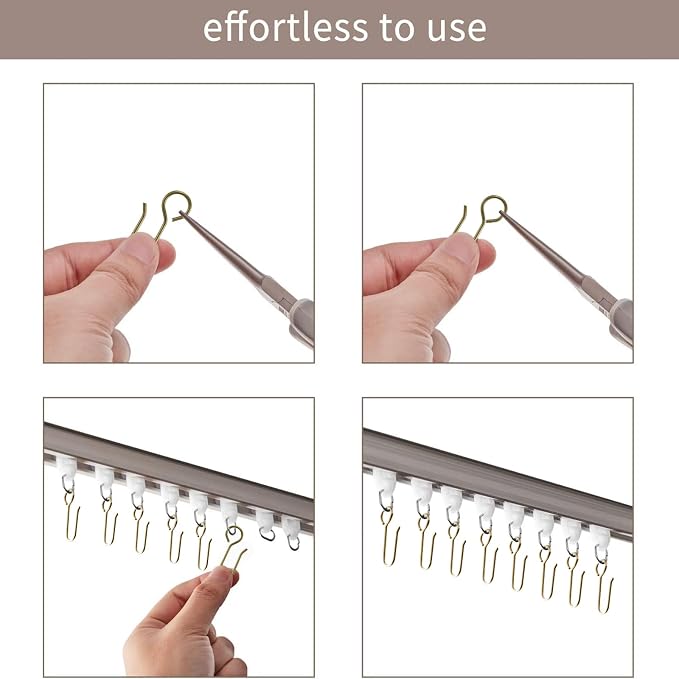 Jetec 60 Pcs Metal Curtain Track Hooks S Shaped - Image 3