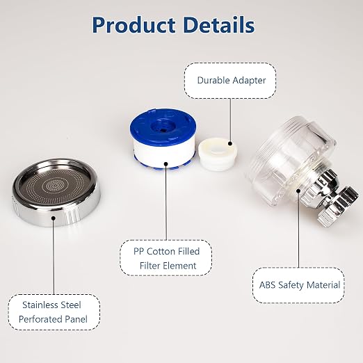 3 Pcs of Sink Water Filter and 18 Filter Elements Set, Sink Faucet Filter - Image 8