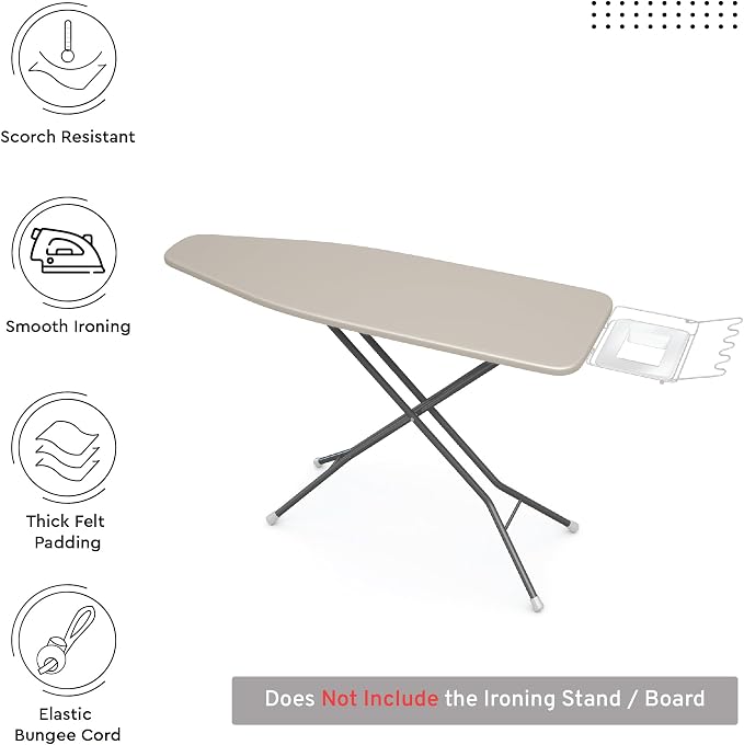 Encasa XO Ironing Board Cover and Pad, Medium 42"x14" - Image 2
