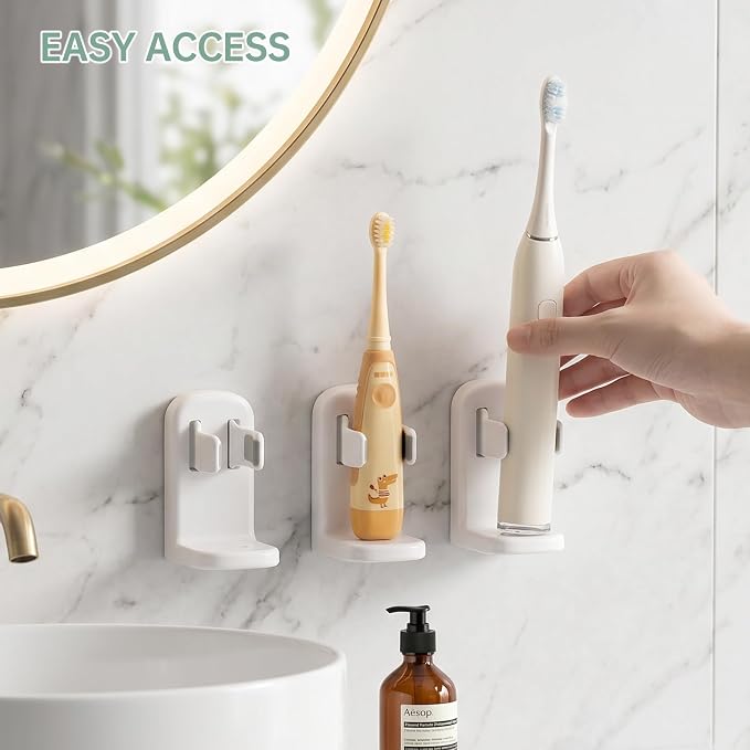 PAVSTINE 4-Pack Self Adhesive Electric Toothbrush Holder - Image 3
