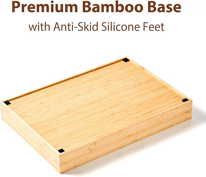 Large Bamboo Desk Drawer Organizer, Wood Office Junk Tray - Image 6