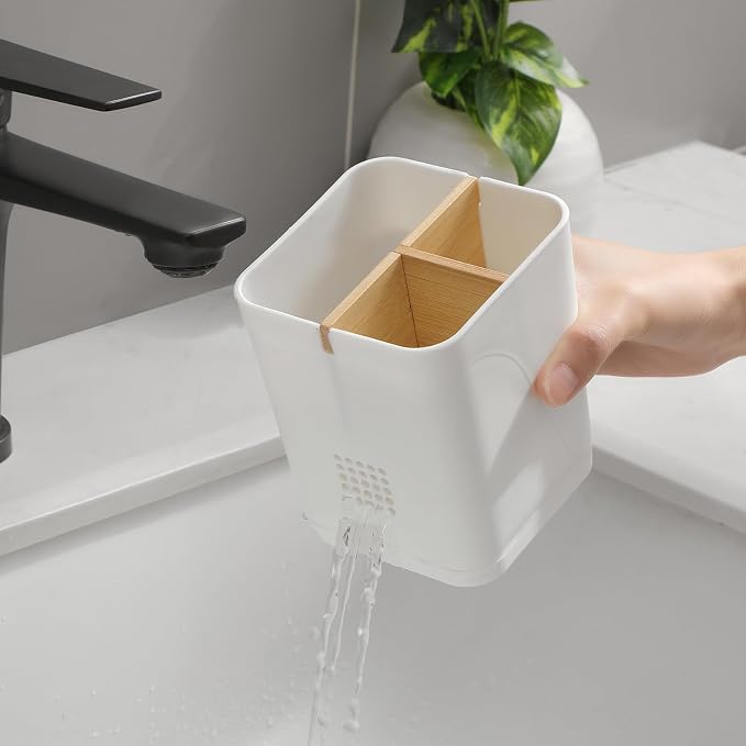 Electric Toothbrush Holder Tooth Brush and Toothpaste Organizer, Drainage Holes - Image 5