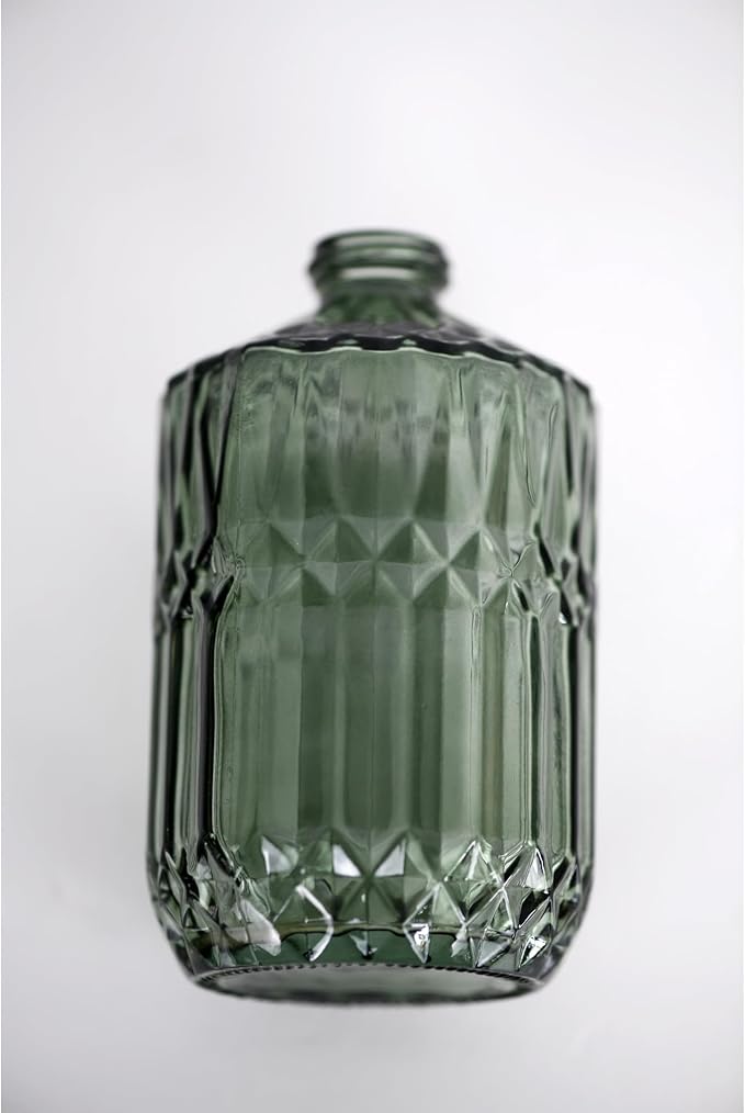 18oz Green Glass Soap Dispenser, Refillable Kitchen, Bathroom Thick Glass Soap - Image 5