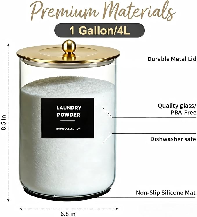 1 Gallon Glass Laundry Detergent Dispenser - Image 5