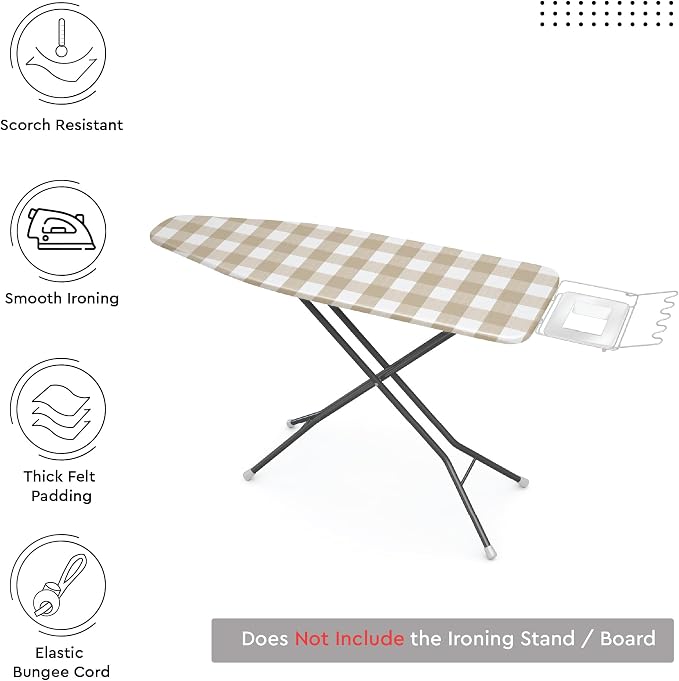 Encasa XO Ironing Board Cover and Pad, Thick Felt 49"x18" - Image 4