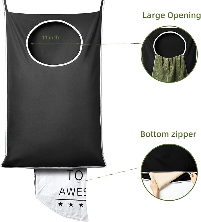 KEEPJOY XL 2-Pack Door Hanging Laundry Hamper, Size 36.5X22.5 Inch Door Hamper - Image 5