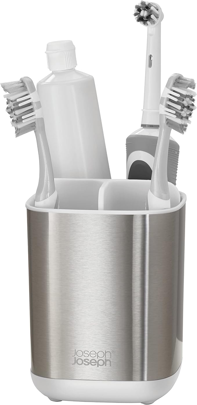 Joseph Joseph EasyStore Stainless-Steel Toothbrush Holder Bathroom Storage by Unknown